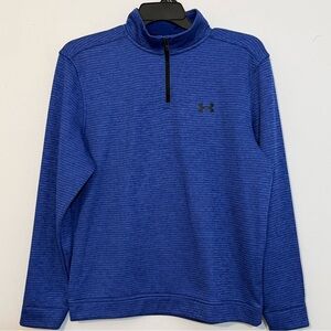 Under Armour Storm Golf 1/4 Zip Blue Fleece Lined Pullover — Size Large